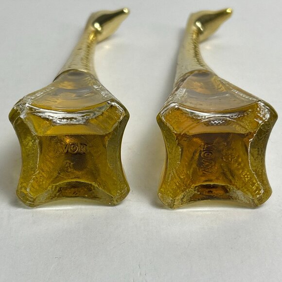 Vintage 1976 Avon Graceful Giraffe Perfume Bottle Lot | Full, Gold Neck - Picture 15 of 16